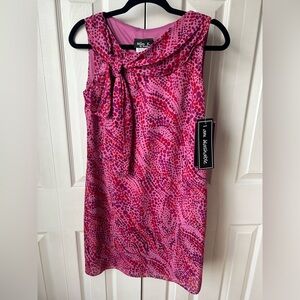 NWT vintage red, pink, and purple dot sleeveless dress - size 4P petite